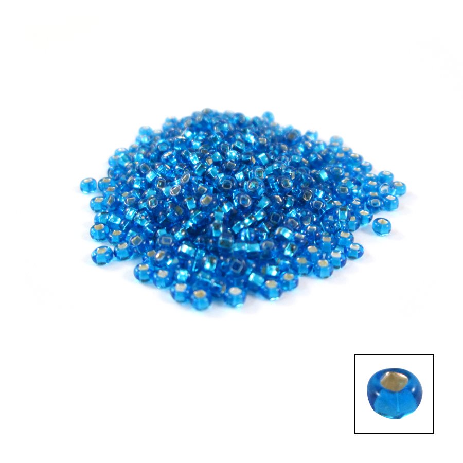 Glass Seed Beads Silver Lined Light Blue