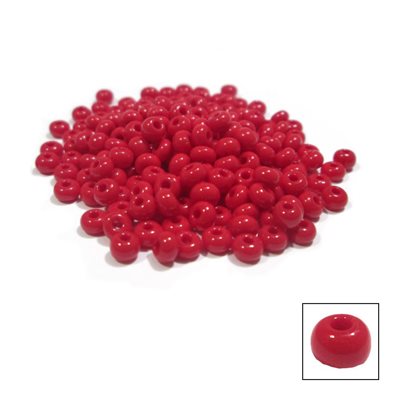 Glass Pony Beads - Medium Dark Red