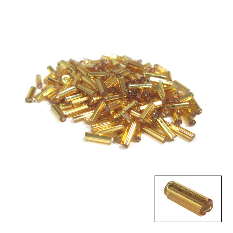 Glass Bugle Beads - Gold (1/4