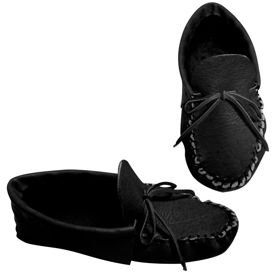 Adult Moccasin Kits w/Moose Leather - Black (12)