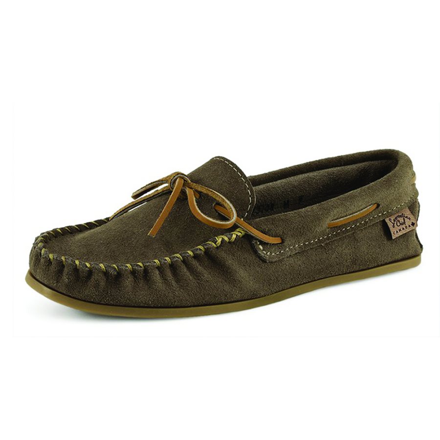 Mens Suede Moccasins With Sole - Smoke - M10